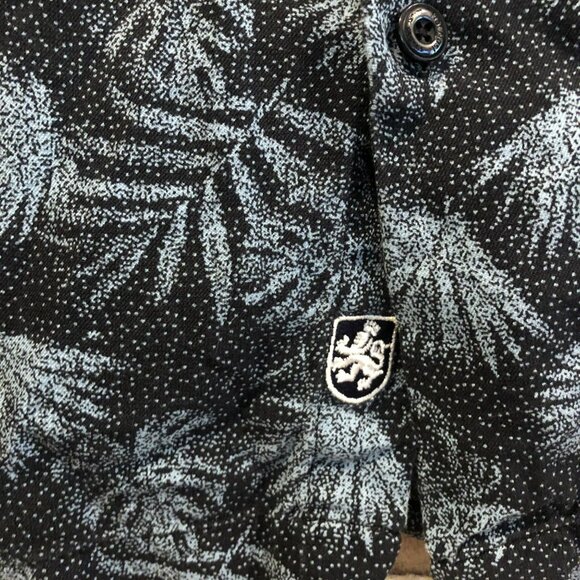 Nat Nast Hawiian Print Silk Blend Button Up SS Shirt Sz XL Mens Navy Blue - Picture 2 of 8